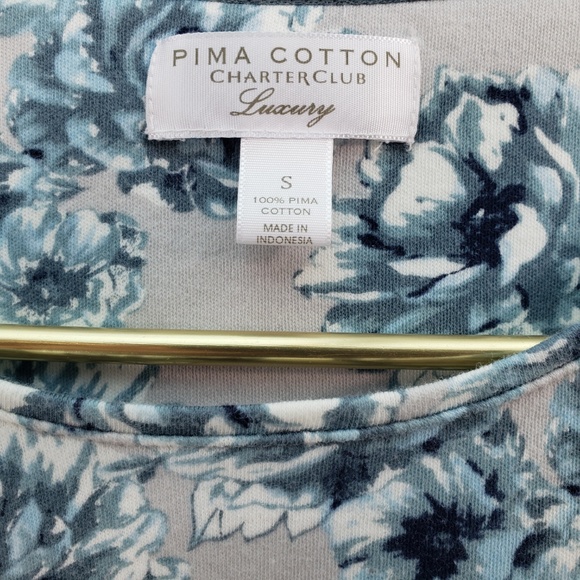 CHARTER CLUB LONG SLEEVE FLORAL PRINT SHIRT SMALL - Picture 3 of 5